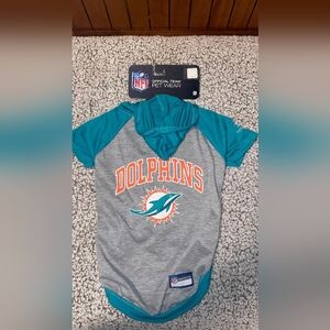 NWT PET HODGE MIAMI DOLPHINS  SIZE XL (up 60 pounds) THE MEASUREMENTS IN PICS